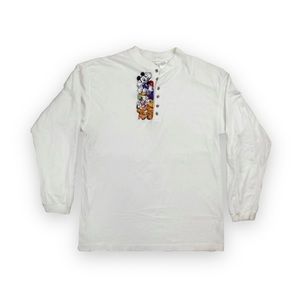 Disney Embroidered Character Button Up Long Sleeve Size L Mens Minor Flaws